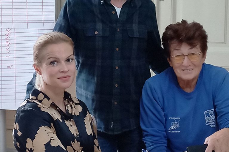 Na slici, s leva u desno: Antonija Nađ, Oto Imre i Mira Trifunov